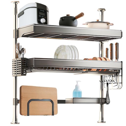 YASICA水切りラックシンク上水切りラック食器水切り水切りかご2段大容量伸縮式高さ調整可能省スペース..