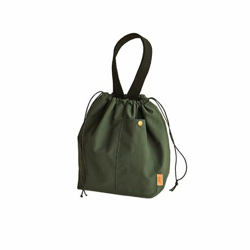 不二玩家お弁当保冷保温バッグ小さめお弁当ふくろ巾着(インクグリーン)