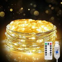LEDイルミネーションライトSeefox【10M(100LED電球)】ストリングライトUSB式ワイヤーライトタイマー&リモコン付き8種照明モード電飾屋外・室内兼用クリスマスツリー飾りライトガーデン/パー…