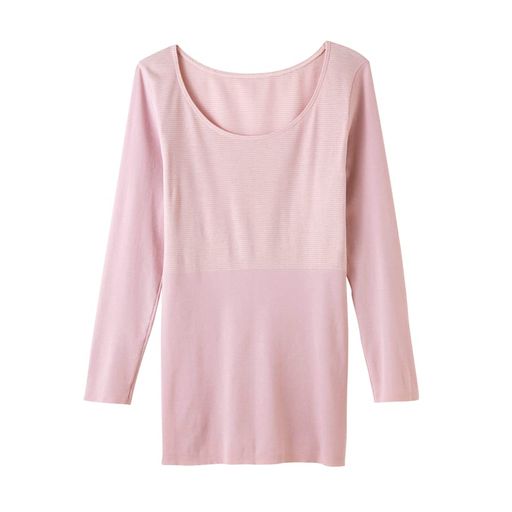 [グンゼ]インナーシャツホットマジック集中保温シームレス8分袖MH9446PレディースNewミスティピンクLL