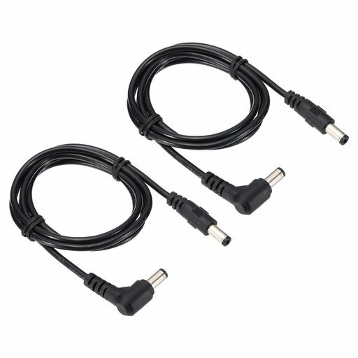 PATIKIL3フィート5.5mmx2.1mmオス-オスDC電源延長ケーブル2個ワイヤアダプタ90度直角コードLEDストリッ..
