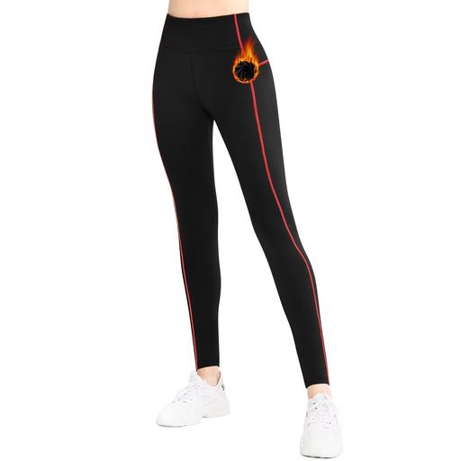 [Sillictor]スポーツタイツレディース裏起毛レギンス9分丈スパッツトレーニングウェアコンプレッションヨガパンツ【通気保温・抗菌防臭】02324blk-re-M