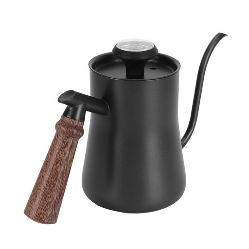 温度計付きステンレススチールドリップケトル、醸造用グースネックデザイン、人間工学に基づいたハンド..