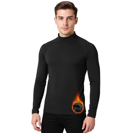 [Sillictor]裏起毛スポーツインナーメンズハイネックアンダーウェア長袖冬用ストレッチアンダーシャツ..