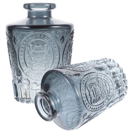 Lurrose2個セット50mlホームアロマガラスボトルリードディフューザー用アロマ精油拡散ボトルリードディフューザーボトルおしゃれガラス容器部屋用置型詰め替え紫