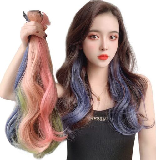 カラーエクステカール全12色2本セットウィッグつけ毛クリップ式グラデーションカラー取り付け簡単耐熱..