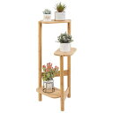 UNHOフラワースタンド3段花台竹製鉢スタンド植木鉢スタンド室内屋外おしゃれお花観葉植物花瓶置き台立体感フラワーラック