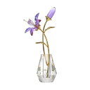 クリスタルユリの花と花瓶-パープルコーティングクリスタルコレクション小さな彫像が満開のユリの花を飾って家庭、結婚式の使用に供します-母の日、バレンタインデーの贈...