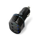エレコムカーチャージャーシガーソケット30WUSB-Ax3【iPhone13/12/SE(第2世代)/Android対応】ブラックEC-DC04BK