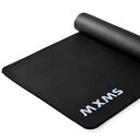 YURENメンズ用トレーニングマット幅広90*200cm極厚15mm特大ヨガマット高密度ニトリルゴム筋トレマットピラティスエクササイズマット滑り止め初心者収納バ...