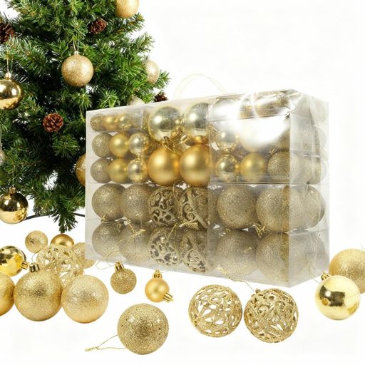 ledmomoクリスマスボールオーナメントクリスマス飾り100個セット3-6cmクリスマスツリー飾りインテリア..