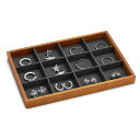 Oirlvジュエリートレイアクセサリートレイ木製ネックレスブレスレットピアス指輪展示用小物置き高級おしゃれP05002(B:12区画ダークグレー)