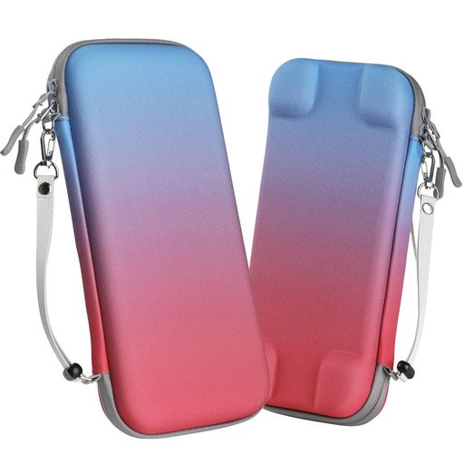 WD&CDSwitch2対応収納ケースハードケース薄型保護収納バッグEVA材質スイッチ2対応Switch2対応防塵防水防振耐衝撃持ち運びキャリングケース-レッドブルー