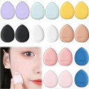 JUJUGOクッションファンデパフ指のパフミニクッションパフ水滴型柔らかい毛穴カバー乾湿両用メイクスポンジ携帯コンパクト洗える(9色18枚セット)