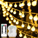 Autingフェアリーライト全長10M100個電球クリスマス電池式リモコン付きイルミネーション8種点灯モード明るさ無段階調整タイム設定可ストリング防水仕様部屋・アウトドア・ハロウィン・…