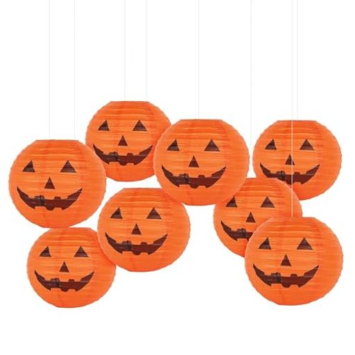 かぼちゃの紙ちょうちん 8個入り ハロウィン 紙ちょうちん 折り畳み式ちょうちん ハロウィン装飾 ちょうちん ハロウィン祭り 学園祭 ダンスパーティー 和紙提灯