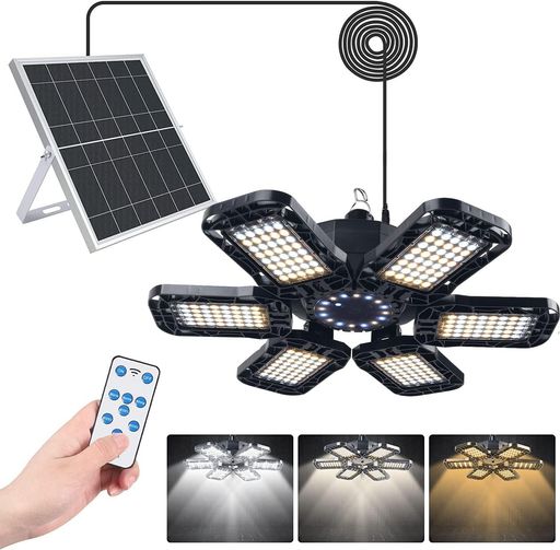 highydroLEDソーラーライト屋外防水分離型ledセンサーライト6ヘッド1800ルーメン6面発光昼夜自動点灯3色温モード4作業モード高輝度人感センサー防犯ガーデン地震・台風・停電時緊急用防災…