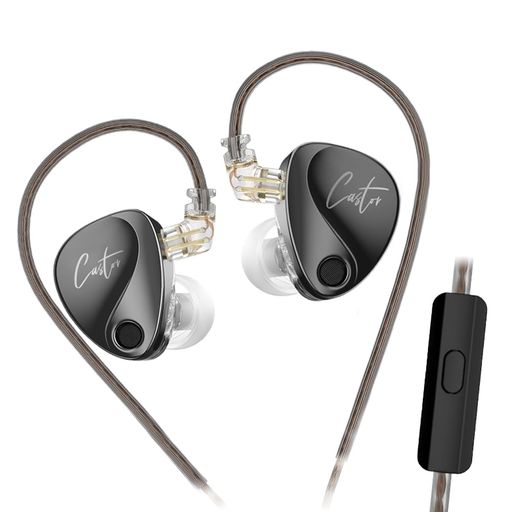 KZ CASTOR イヤホン 有線 インイヤーモニター イヤホン カナル型イヤホン 低域補強 (マイク付き ブラック 低域補強) KZ CASTOR イヤホン 有線 インイヤーモニター イヤホン カナル型イヤホン 低域補強 (マイク付き ブラック 低域補強)