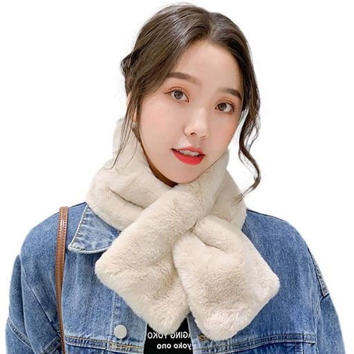 [Laisve]エコファーティペットマフラースヌード襟巻きマフラー毛皮ネックウォーマーレディース20*90cm..