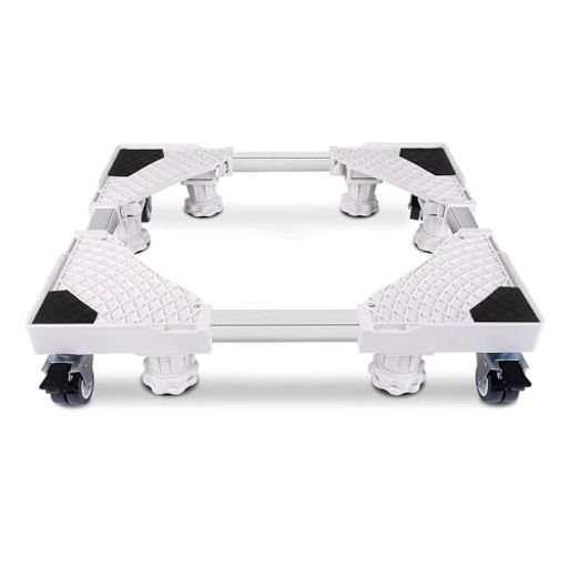 TIWOUN洗濯機台洗濯機嵩上げ防水パン洗濯機台キャスターブレーキ付き8足4輪ジャッキ固定ステンレスフレ..