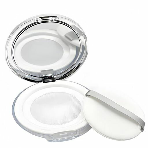 XIANFQNKJパウダーケースシルバー5g超薄型鏡付き旅行用詰替え容器メッシュ付きパフ付きコスメ用BBクリ..