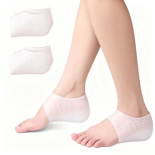 インソール シークレット シリコン 中敷き 身長アップ 2cm/3cm/4cm ヒールパッド 高弾力クッション 衝撃吸収 半敷タイプ 男女兼用 2足4個入り(シリコーン色)(2cm)