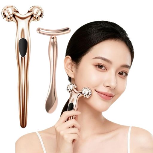 2個アソート美容ローラー Y字型美容ローラー マッサージローラー 小顔ローラー フェイス マイクロカレント微弱電流 ソーラーパネル 3Dダイヤモンドカット マッサージローラー 防水 母の…