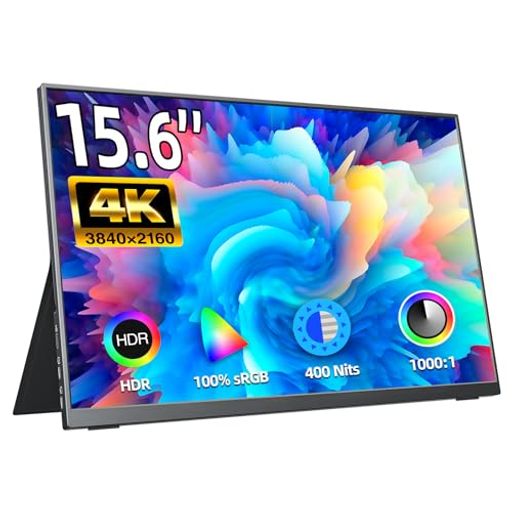 モバイルモニター15.6インチKKSMART4K解像度(3840*2160)400NITS高輝度SRGB100%広色域超軽量560G超狭額縁モバイルディスプレイスピーカー内蔵HDRモード対応スタンドカバー付き非光沢IPSパネル モバイルモニター15.6インチKKSMART4K解像度(3840*2160)400NITS高輝度SRGB100%広色域超軽量560G超狭額縁モバイルディスプレイスピーカー内蔵HDRモード対応スタンドカバー付き非光沢IPSパネル