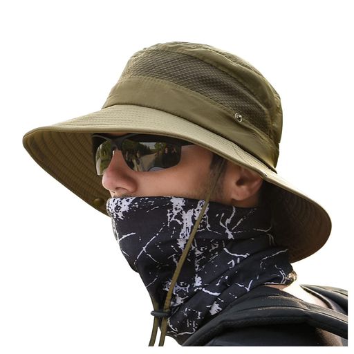 [Gokamoi]サファリハットメンズUVカット帽子メンズ[2WAY・メッシュ通気・日焼け・折りたたみ]軽量サイ..