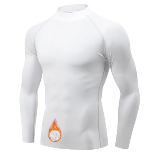 [Sillictor]スポーツインナーメンズハイネック裏起毛トップス長袖冬用ストレッチアンダーシャツコンプ..