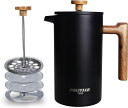 POLIVIARフレンチプレス1Lコーヒープレス真空断熱保温コーヒーメーカーFRENCHPRESSステンレス製カフェプレス大容量軽量コーヒー紅茶おしゃれ分解洗浄...