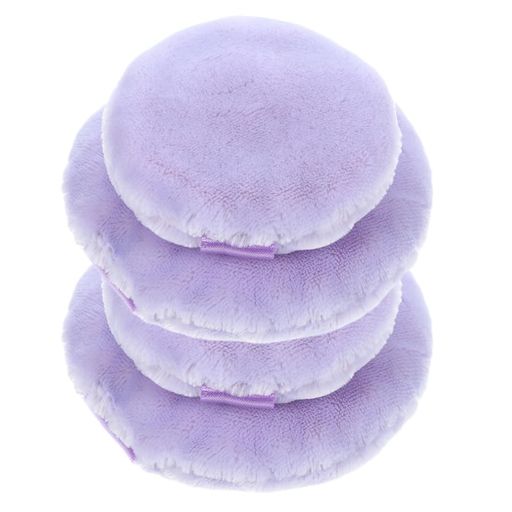 FRCOLORパウダーパフ4個化粧パフふわふわロージーローザパフ円形直径約【7cm2個+5.5cm2個】