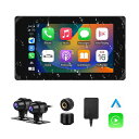 MOTOCAMバイク用ドライブレコーダー前後カメラ1080P200W画質バイク用スマートモニタCARPLAY/ANDROIDAUTO対応5インチタッチパネル130°広角通話/音楽再生/ナビゲーション対応リモコンGPS(2)