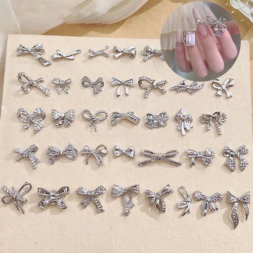 72個ネイルパーツリボン3D立体蝶結びラインストーンキラキラネイルパーツ36種類のデザイン可愛いネイル..