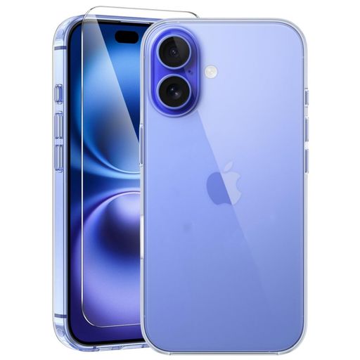 対応iPhone16ケースクリアガラスフィルム付き対応アイフォン16スマホケース耐黄変耐衝撃ワイヤレス充電対応あいほん16ケース透明TPUいphone16カバー