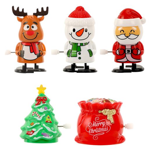 Neiangクリスマスゼンマイおもちゃ5個セットクリスマスプレゼント子供クリスマス景品ゼンマイ式おもちゃサンタクロースクリスマスツリー雪だるまクリスマス飾りパーティーグッズ(3)