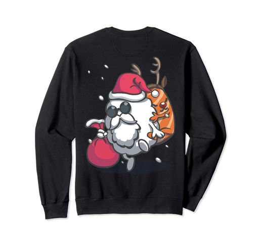 サンタクロース寿司すしサーモントナカイクリスマストレーナー