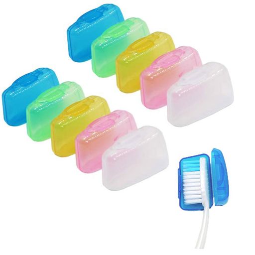 XuJJJJunB歯ブラシキャップ10個(5色x2個)歯ブラシカバー半透明赤黄緑青白歯ブラシケース