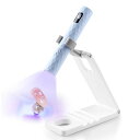 PEIPAILED&UVネイルライトスタンド付きネイルライト3Wペン型LEDディスプレイミニジェルネイル用UVライトレジン用硬化ライトプロ用全ジェル対応2階段タイマー手足両用充電式(ブルー)