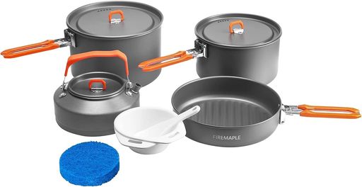 Fire-Maple アウトドア クッカーセット 8点セット アルミニウム製 キャンプポット キャンプケトル フライパン 軽量 コンパクト 折りたたみ式 クッカー アウトドア鍋 蓋付き 登山 調理器具 収…