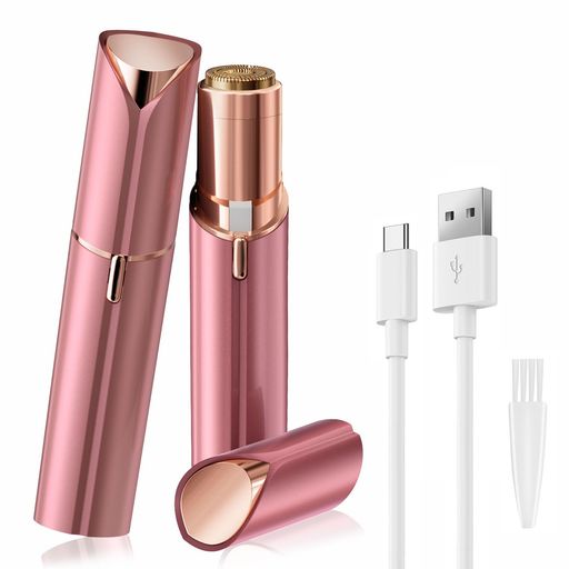 レディースシェーバーフェイスシェーバー女性用シェーバー電動フェイスシェーバー顔そりカミソリ無痛顔眉顎USB充電式ローズピンク