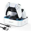 NEWDERYPS5コントローラー充電スタンド急速充電2台同時充電可能置くだけ充電可能過充電防止USB-Cケーブル付属LED指示ランプ付きホワイト