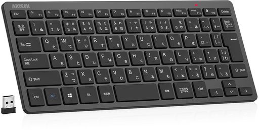 ARTECK 2.4Gワイヤレスキーボード 無線 軽量 コンパクトメディア機能 ホットキー ショートカット コンピューター、デスクトップ、PC、ラップトップ、SURFACE、スマートテレビ、WINDOWS11/10/8/7との交換性あり、黒