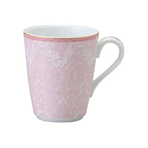 NARUMI(ナルミ) マグカップ イングリッシュトラッドピンク 300cc ピンク かわいい おしゃれ やさしく上品な絵柄 プレゼント 電子レンジ温め対応 日本製 ギフト箱入り 41368-6152