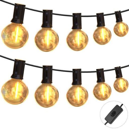 DSLebenLEDストリングライト防雨型延長コードスイッチ付き16m26個電球E12ソケット電球色PC素材破損しに..