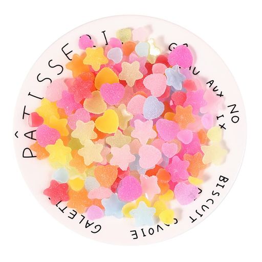 YFFSFDCグミデコパーツキャンディーネイルアート星形ハート形可愛いデコ材料デコ素材素材DIY手芸材料DI..