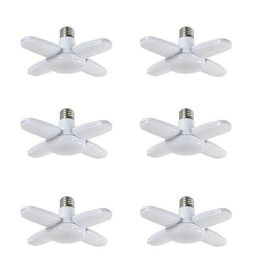 ガレージライト LED 60W 6個セット 工事用ライト ペンダントライト 屋内 6500K E26 昼白色 折りたたみ式