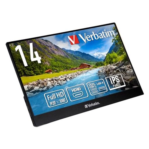 VERBATIM バーベイタム モバイルモニター 14インチ フルHD 1080P (ゲーム機/PC対応/HDMI/TYPE-C/スピーカー付/メーカー2年保証) VERBATIM バーベイタム モバイルモニター 14インチ フルHD 1080P (ゲーム機/PC対応/HDMI/TYPE-C/スピーカー付/メーカー2年保証)