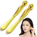 Lynlyulingerアイマッサージスティックフェイススティック美顔ローラーアイクリームアプリケーター腫れを軽減するアイクリームローラー疲労緩和引き締めツール【2個入】(ゴールド)