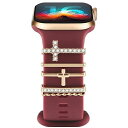 コンパチブル APPLE WATCH バンドチャーム ULTRA 49MM SE SE2 SERIES 8 7 5 6 4 3 シリコンバンド チャーム リングアクセサリー ローズゴールド、女性、人気、DIY 、かわいい、コンパチブルアップルウォッチ(2)